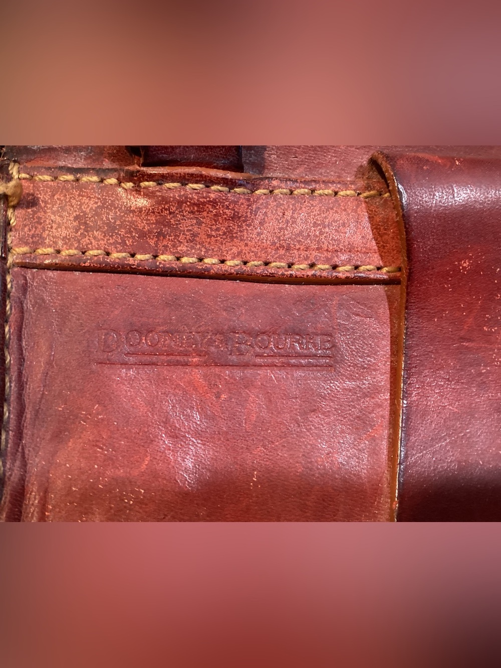 Vintage Dooney & Bourke Italy Mini Double Gusset Belt Bag Natural Wear - Picture 7 of 13